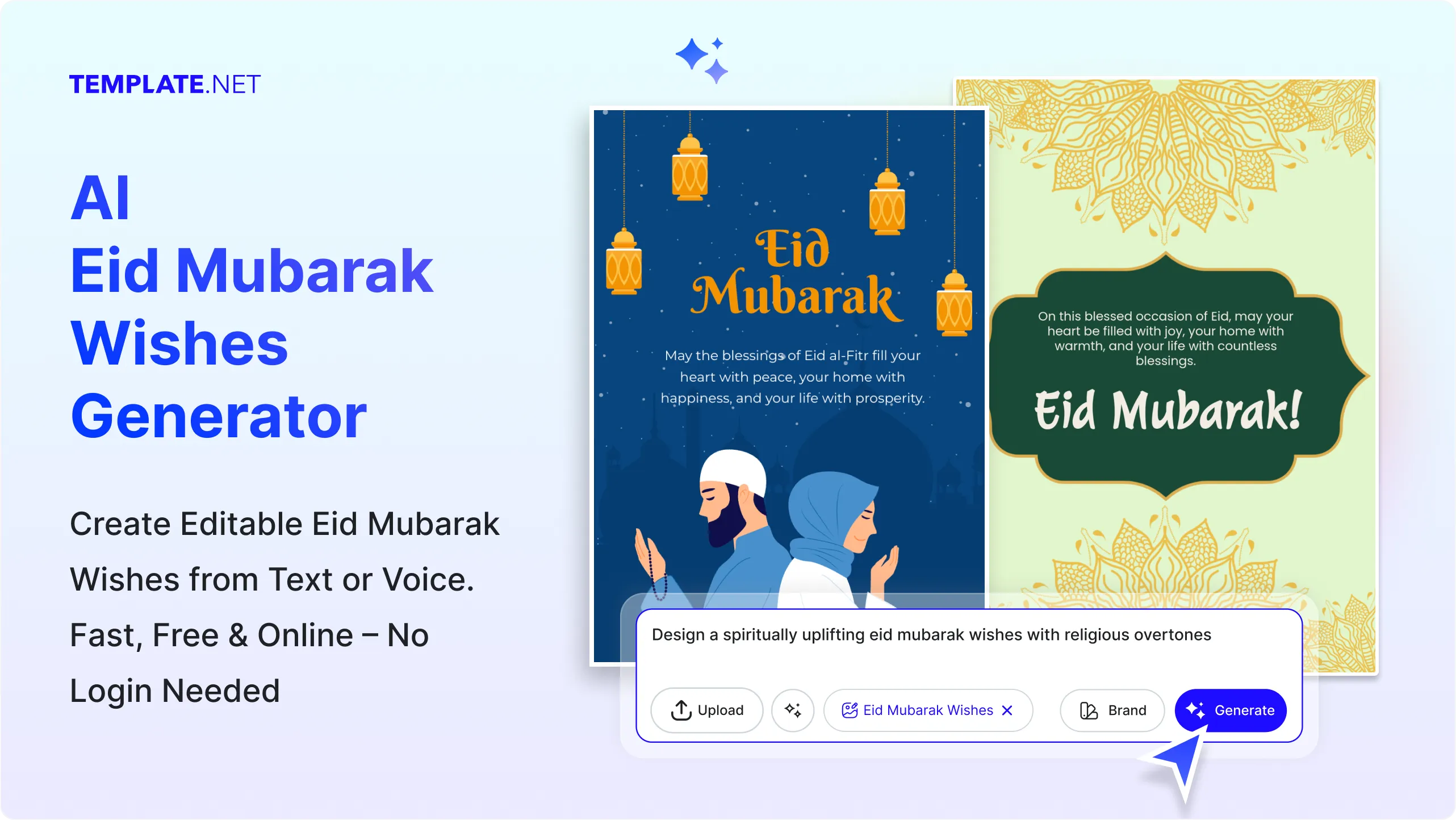 Free AI Eid Mubarak Wishes Generator, Free AI Eid Mubarak Wishes Maker Online